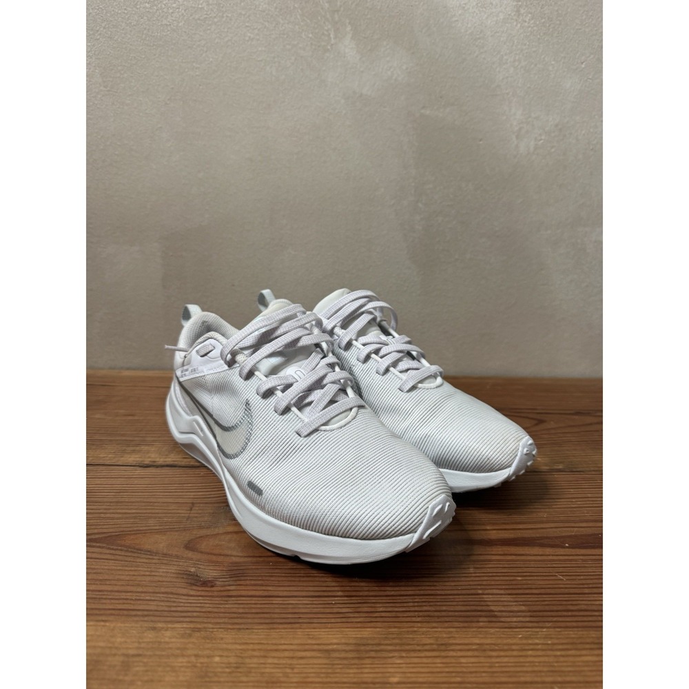 Nike Womens Downshifter 12 Running Shoes White Metallic Silver Size 7